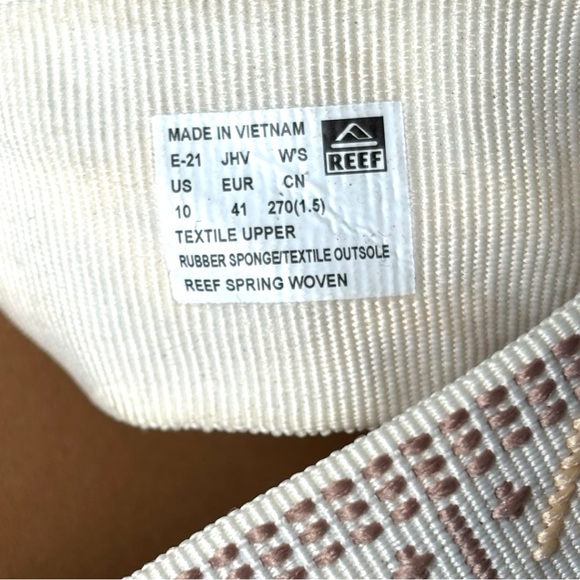 REEF Spring Woven Women's vintage white Sandals Arch Support NWOT flip flop | 10 - Picture 11 of 11